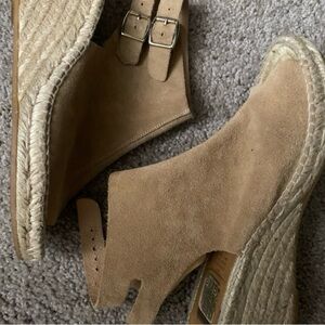 Kanna Tan Suede Espadrille Wedge Sandals with buckle made in Spain spring sum